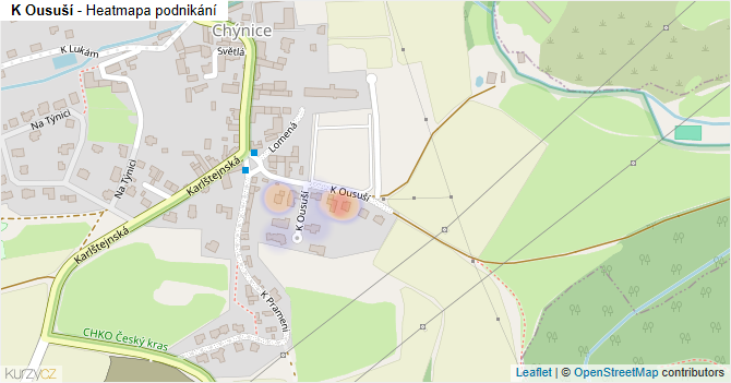 K Ousuší - mapa podnikání