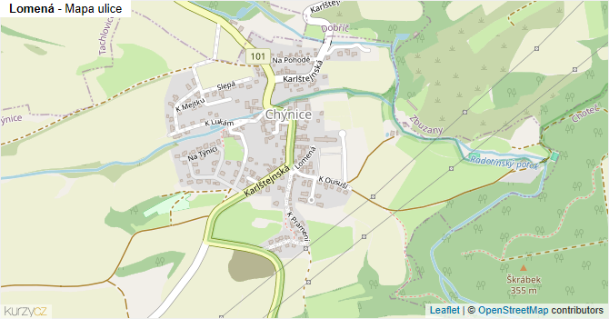 Lomená - mapa ulice