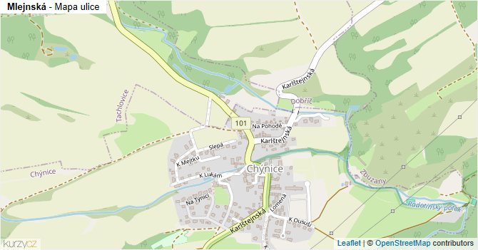 Mlejnská - mapa ulice