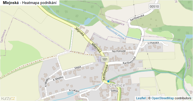 Mlejnská - mapa podnikání