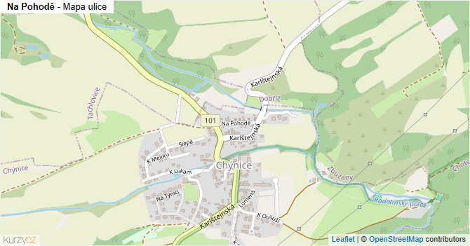 Na Pohodě - mapa ulice