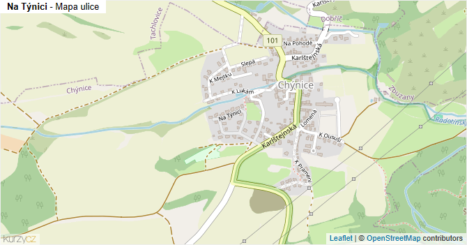 Na Týnici - mapa ulice