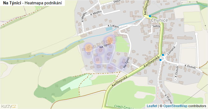 Na Týnici - mapa podnikání