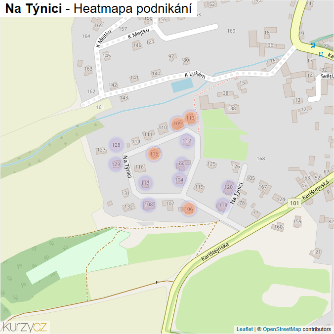 Mapa Na Týnici - Firmy v ulici.