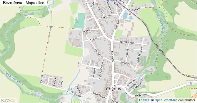 Bezručova - mapa ulice