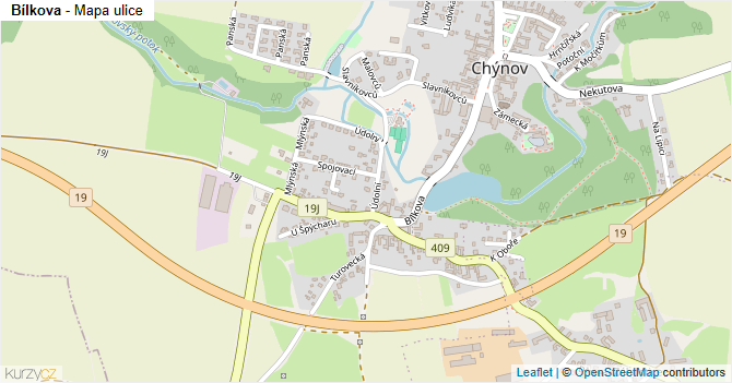 Bílkova - mapa ulice