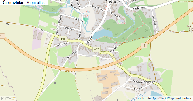 Černovická - mapa ulice