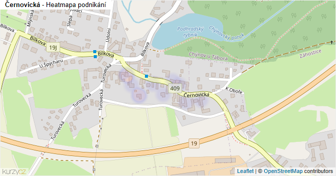 Černovická - mapa podnikání