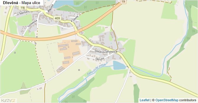 Dřevěná - mapa ulice