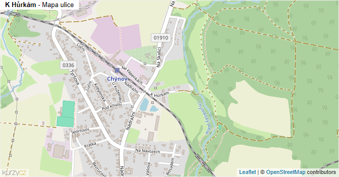 K Hůrkám - mapa ulice