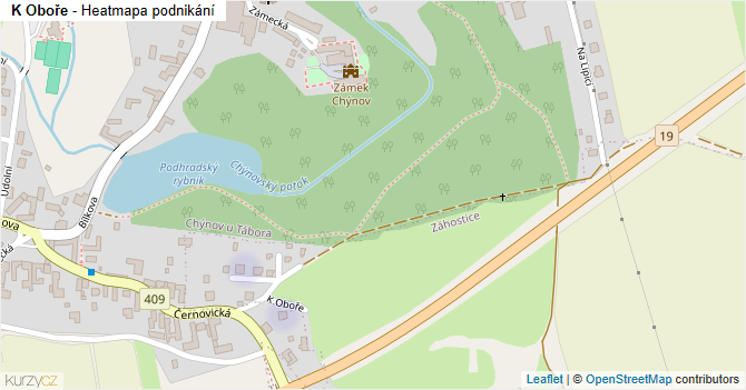 K Oboře - mapa podnikání