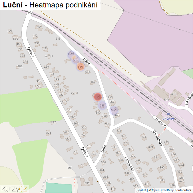 Mapa Luční - Firmy v ulici.