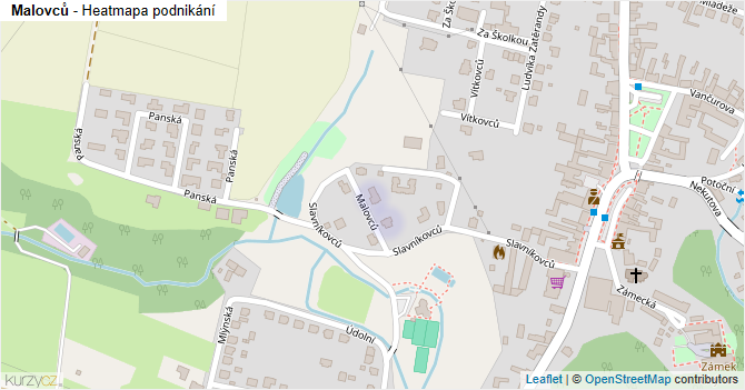 Malovců - mapa podnikání