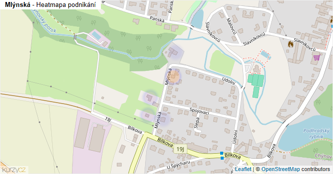 Mlýnská - mapa podnikání