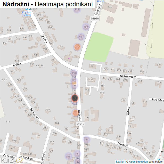 Mapa Nádražní - Firmy v ulici.
