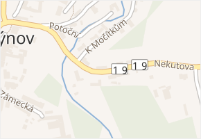 Nekutova v obci Chýnov - mapa ulice