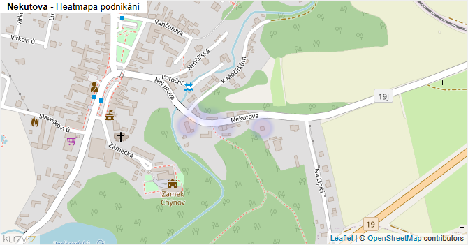 Nekutova - mapa podnikání