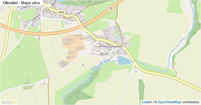 Okružní - mapa ulice