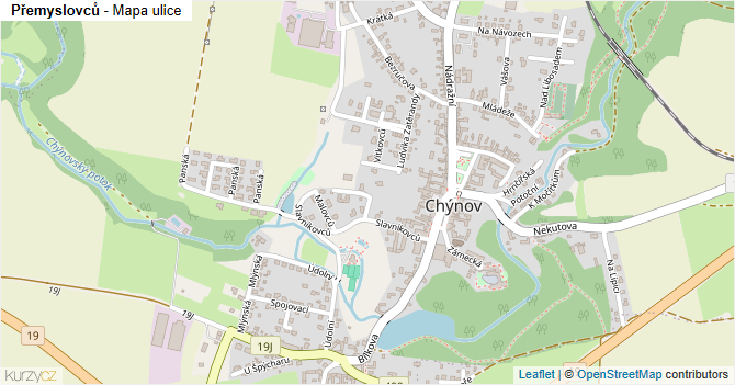 Přemyslovců - mapa ulice