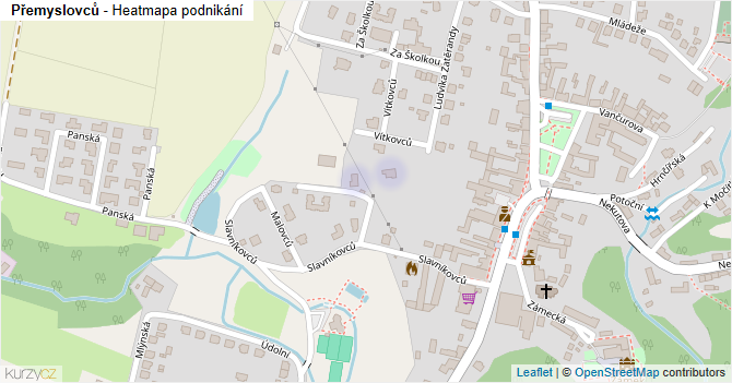 Přemyslovců - mapa podnikání