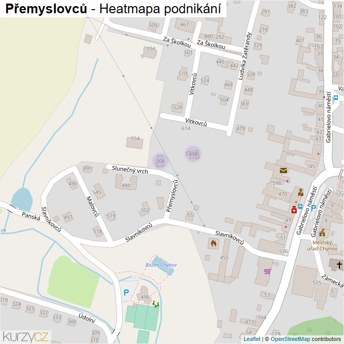 Mapa Přemyslovců - Firmy v ulici.
