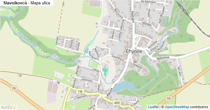 Slavníkovců - mapa ulice