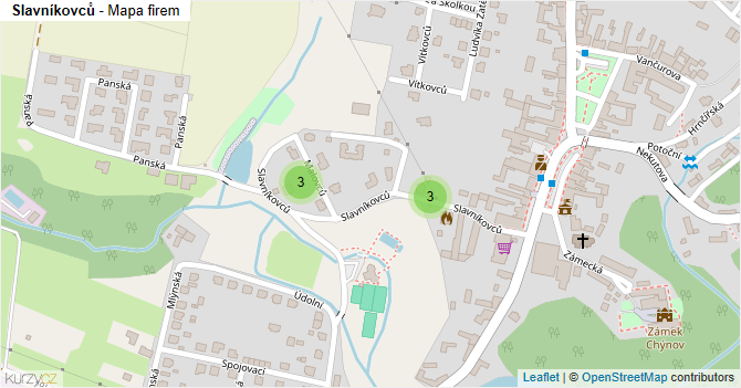 Slavníkovců - mapa firem