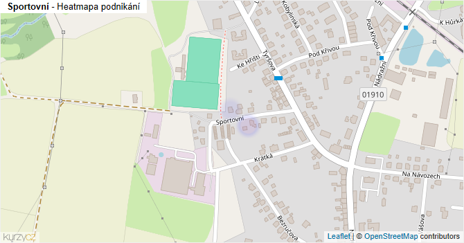 Sportovní - mapa podnikání