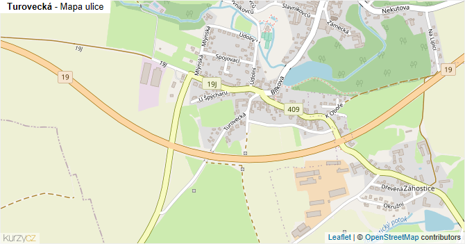 Turovecká - mapa ulice