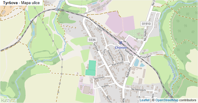 Tyršova - mapa ulice