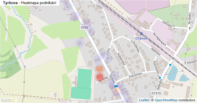 Tyršova - mapa podnikání