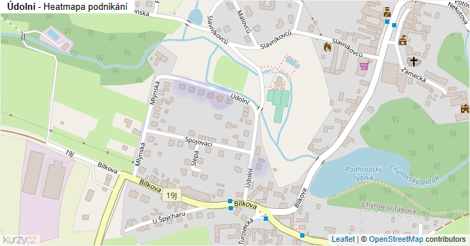 Údolní - mapa podnikání