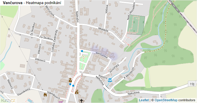 Vančurova - mapa podnikání
