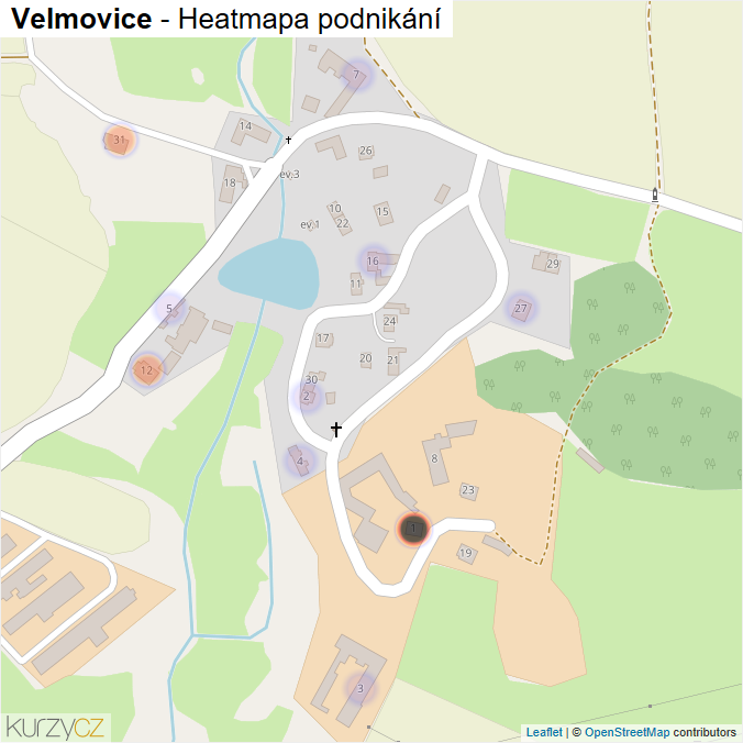 Mapa Velmovice - Firmy v části obce.