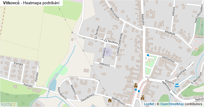 Vítkovců - mapa podnikání