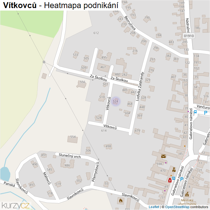Mapa Vítkovců - Firmy v ulici.