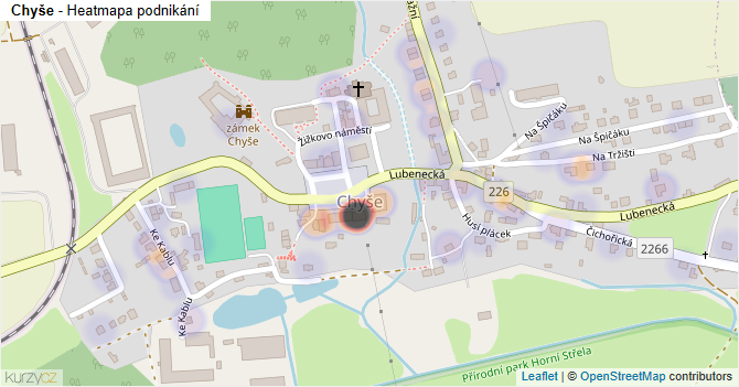 Chyše - mapa podnikání