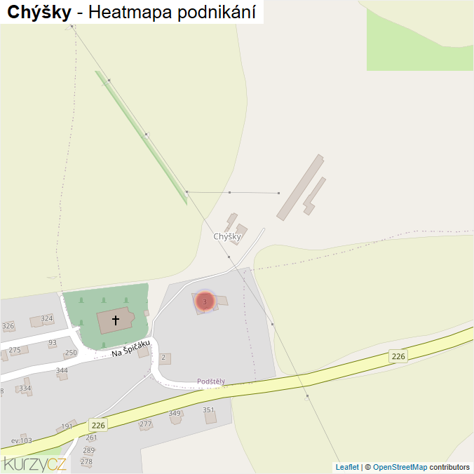 Mapa Chýšky - Firmy v části obce.