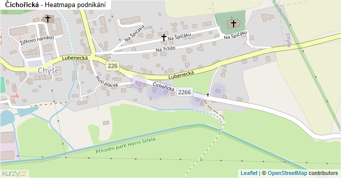 Čichořická - mapa podnikání
