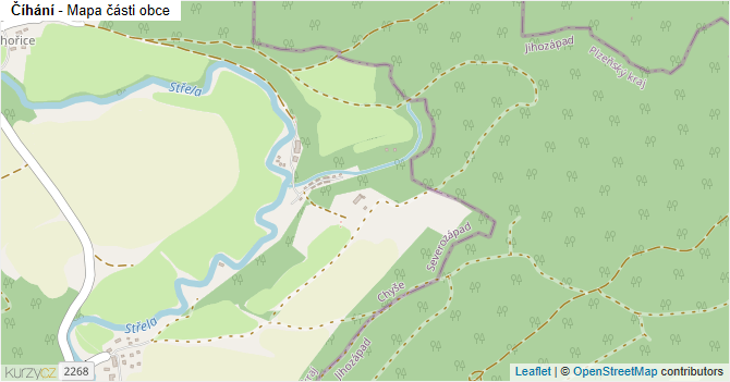 Číhání - mapa části obce