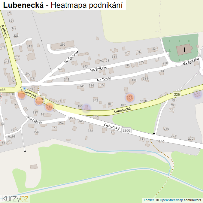 Mapa Lubenecká - Firmy v ulici.