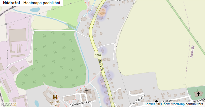 Nádražní - mapa podnikání