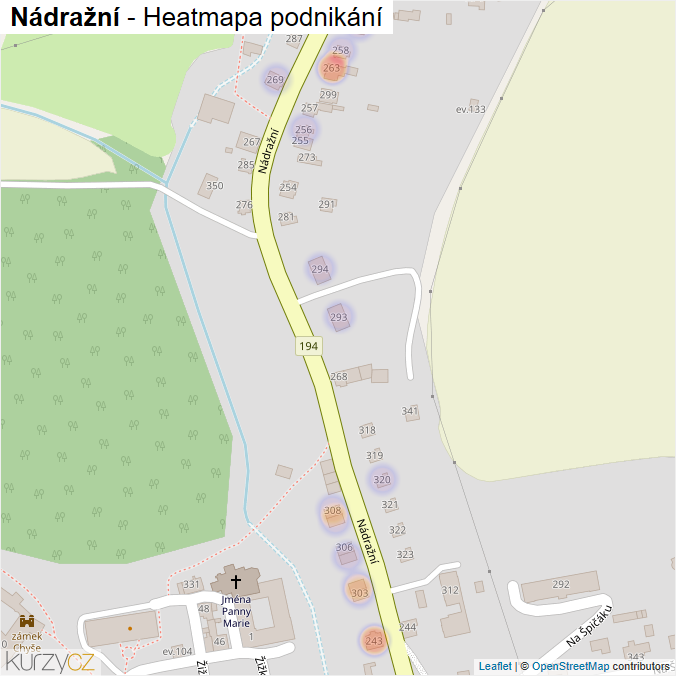 Mapa Nádražní - Firmy v ulici.