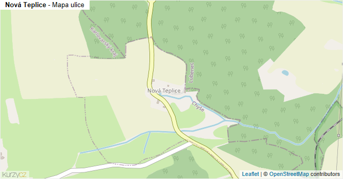 Nová Teplice - mapa ulice