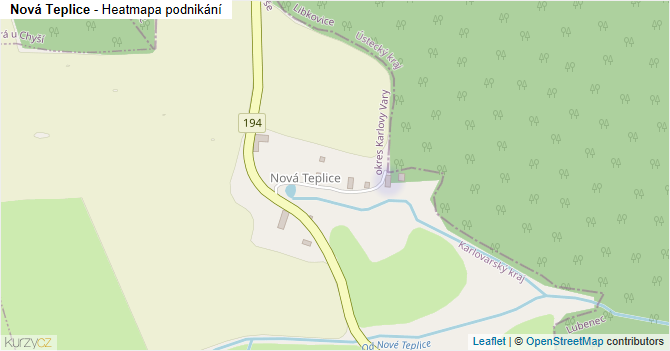 Nová Teplice - mapa podnikání