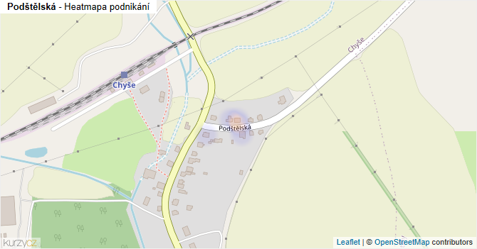 Podštělská - mapa podnikání