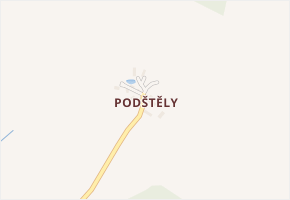 Podštěly v obci Chyše - mapa části obce