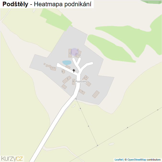 Mapa Podštěly - Firmy v části obce.