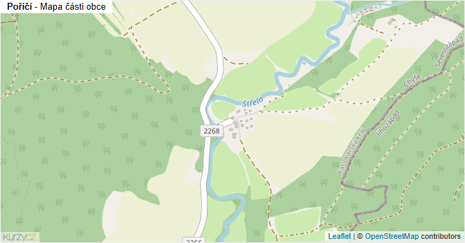 Poříčí - mapa části obce