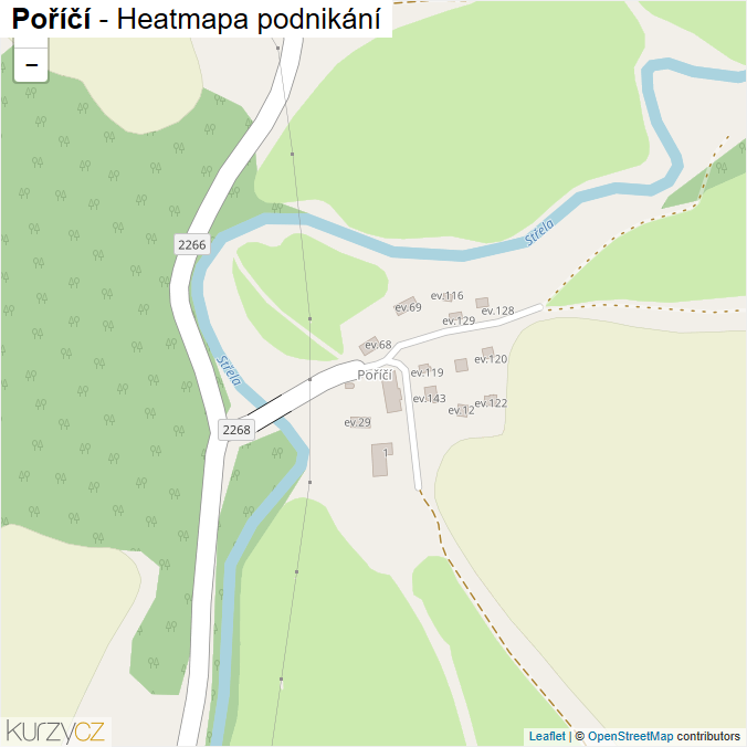 Mapa Poříčí - Firmy v části obce.